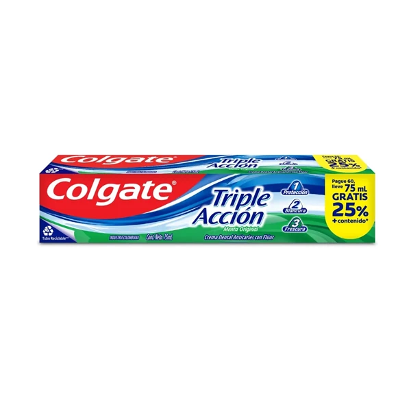 Crema Colgate Triple Acción de 75 ml
