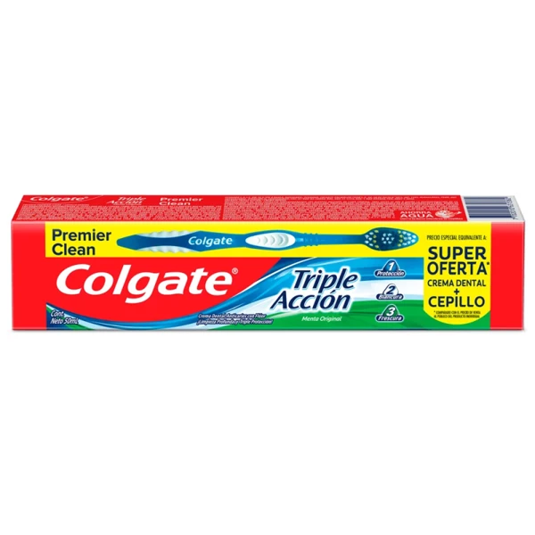 Crema Colgate Triple Acción de 50 ml + Cepillo Clean