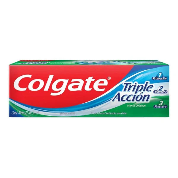 Crema dental Colgate triple acción de 22 ml