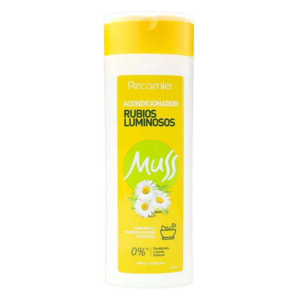 Acondicionador Muss rubio luminoso en pote de 400 ml