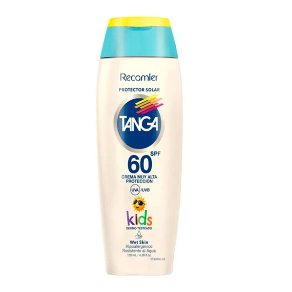 Bloqueador Tanga Kids crema SPF 60 en pote de 130 ml