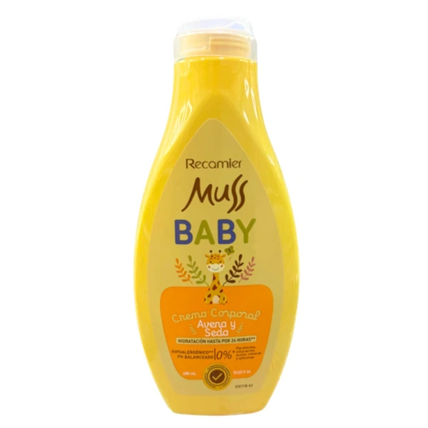 Crema corporal Muss Baby Avena y Seda de 400 ml