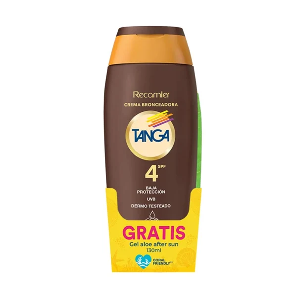 Bronceador Tanga crema SPF 4 de 220 ml + Gel After Sun de 130 ml