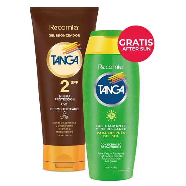Bronceador Tanga en gel SPF 2 + gel After Sun de 85 ml