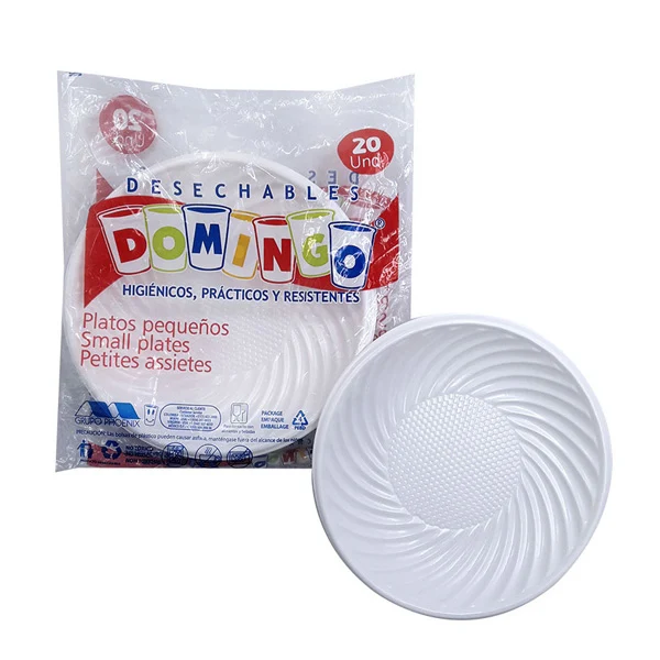 Platos desechables Domingo pequeños en paquete de 20 unidades